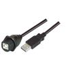 USB2.0 线缆 , 防水面板安装 B 型母头 / A 型公头 , 5.0m, 黑色的图片